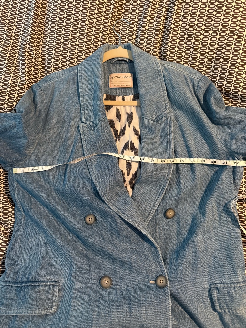 Free People Adriana Denim Double-Breasted Blazer - Picture 11 of 14